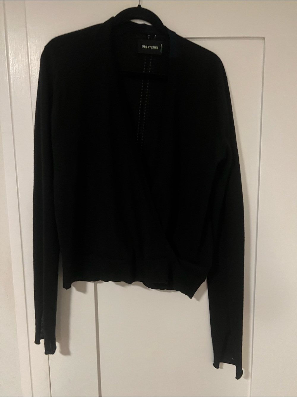 Zadig & Voltaire Black V-Neck Wrap Pullover